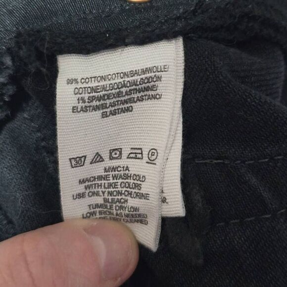 We The Free People Black Distressed Button Fly Skinny Jeans 26 - Picture 5 of 5